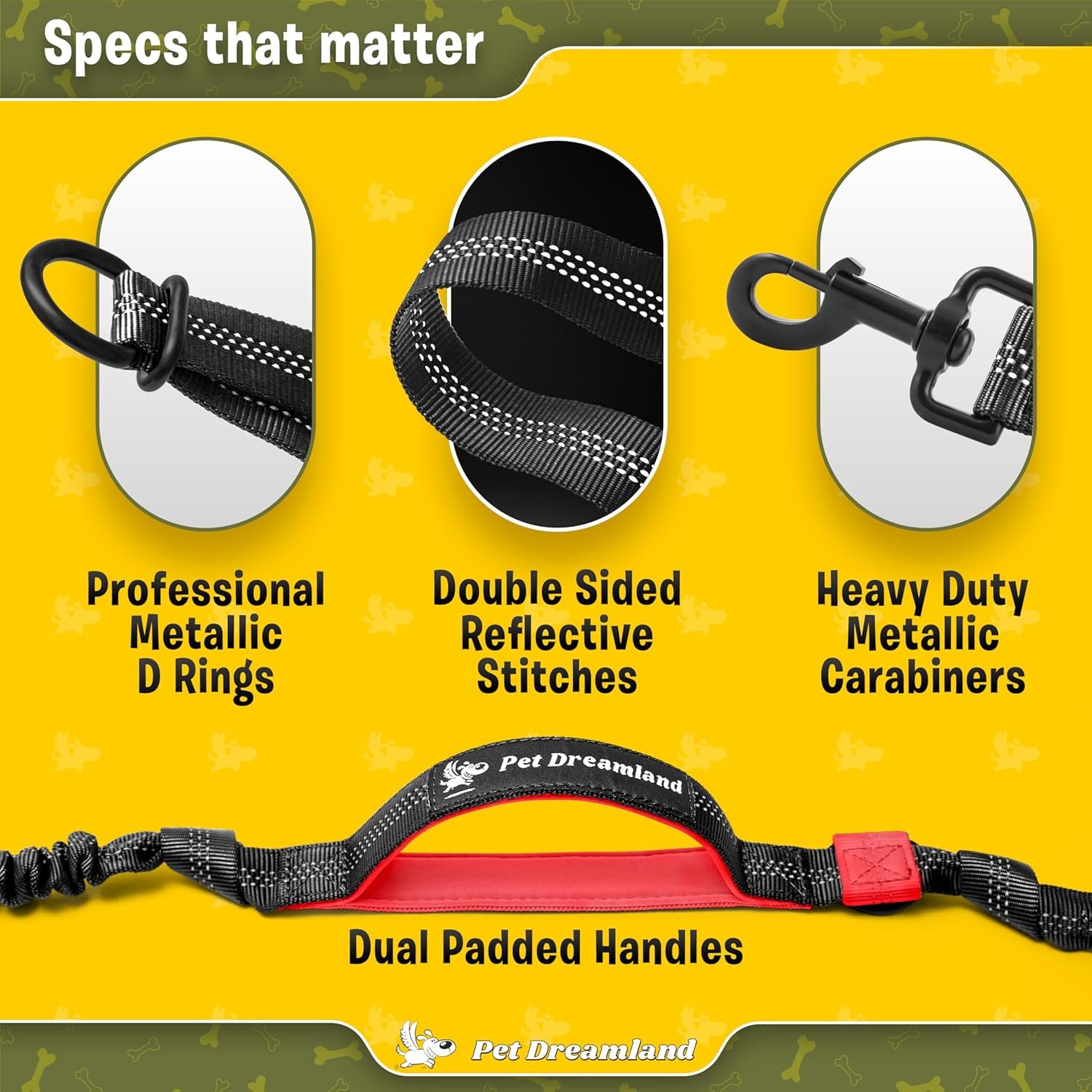 Premium Hands-Free Double Leash for Two Large Dogs - Tangle-Free Design, Ideal for Running (Black & Red)