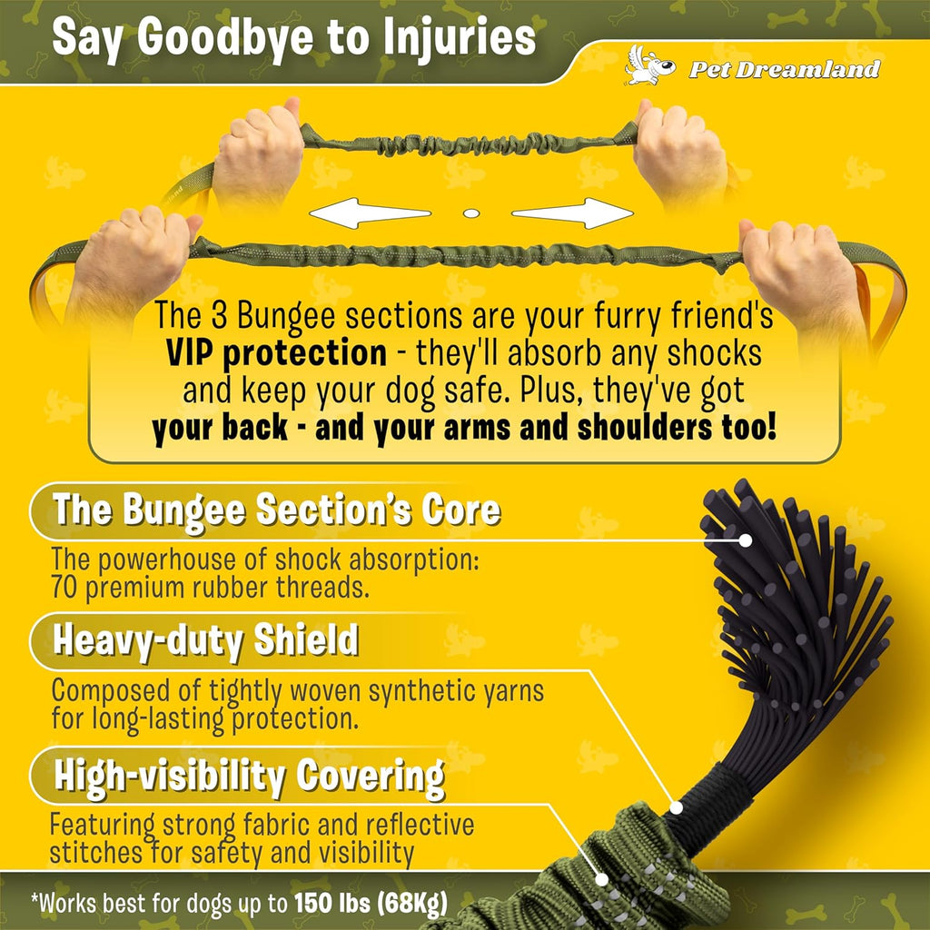 Premium Hands-Free Double Leash for Two Large Dogs - Tangle-Free Design, Ideal for Running (Black & Red)